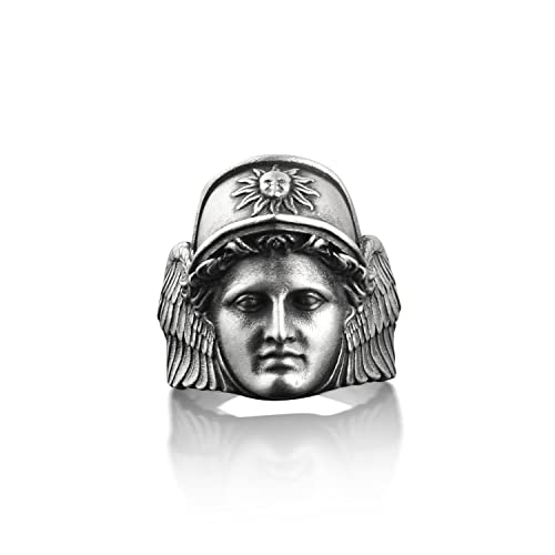 Bysilverstone Jewelry Silberring Für Herren – Hermes-Ring, Herold Der Griechischen Götter, Ring Aus Der Antiken Griechischen Mythologie Für Den Besten Freund, Biblischer Ring Für Den Ehemann, Ring Der von BySilverStone Jewelry