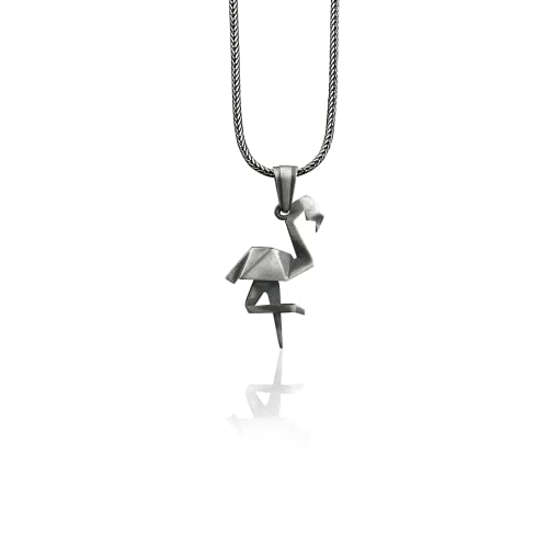 Bysilverstone Schmuck - Flamingo 925 Silber Tier Halskette, Sterling Silber Origami Halskette, Flamingo Schmuck, Freundin Halskette, Mutter Schmuck, Freundin Geschenk von BySilverStone Jewelry