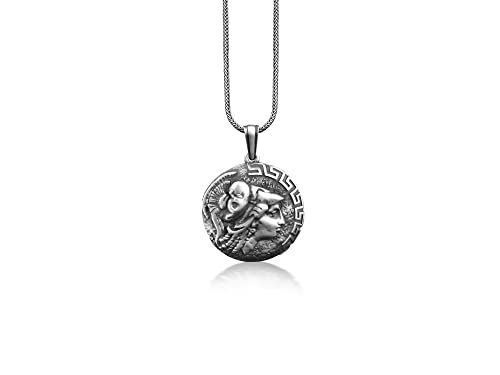 Bysilverstone Schmuck – Gorgon Athena Halskette Aus Sterlingsilber, Antiker Griechischer Handgefertigter Herrenanhänger, Athena-Schmuck, Antiker Charm-Anhänger, Mythologie-Medaillon von BySilverStone Jewelry