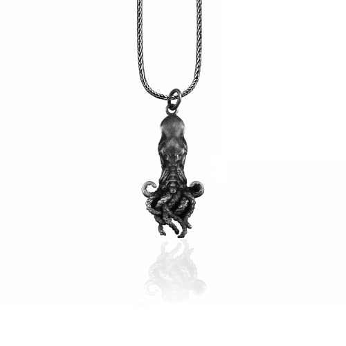 Bysilverstone Schmuck – Handgefertigte Oktopus-Halskette Aus Sterlingsilber, Seemanns-Silberschmuck Für Herren, Oktopus-Herrenhalskette, Silbernes Tiergeschenk, Oktopus-Männergeschenk-Anhänger von BySilverStone Jewelry