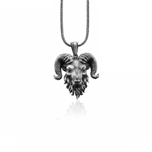 Bysilverstone Schmuck – Handgefertigte Widderkopf-Halskette Aus Sterlingsilber, Widder-Anhänger Aus Oxidiertem Silber, Widder-Silberhalskette, Tierschmuck, Geschenkhalskette Für Sie Bysilverstone Schmuck – Handgefertigte Widderkopf-Halskette Aus Sterlingsilber, Widder-Anhänger Aus Oxidiertem Silber, Widder-Silberhalskette, Tierschmuck, Geschenkhalskette Für Sie von BySilverStone Jewelry