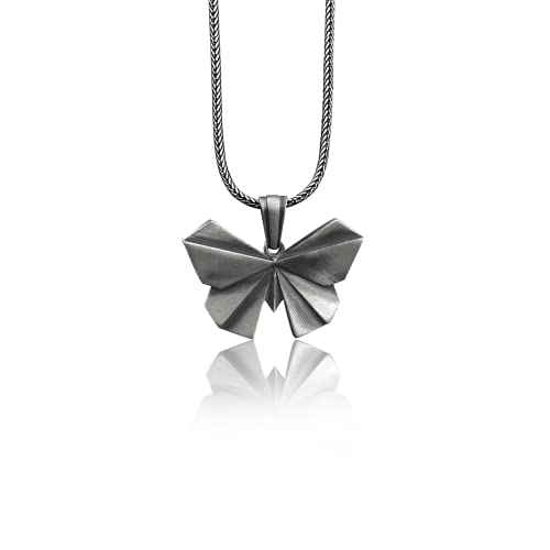 Bysilverstone Schmuck – Origami-Halskette Aus 925Er-Silber Mit Schmetterling, Halskette Für Freundin Aus Sterlingsilber, Halskette Für Mama, Schmetterlingsschmuck, Zierliche Halskette, Erinnerungsgesc von BySilverStone Jewelry