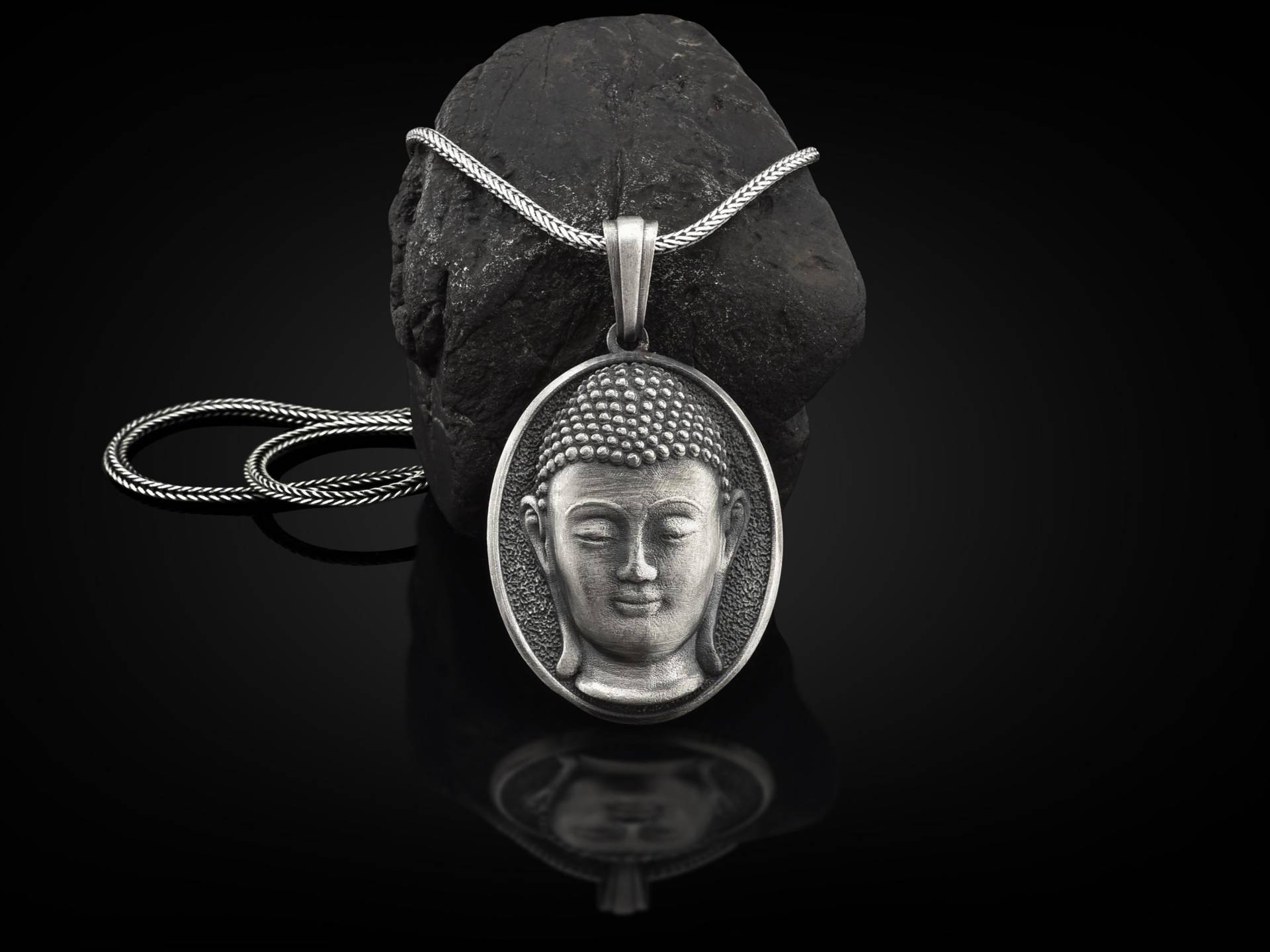 Buddha Handgemachte Sterling Silber Männer Charm Halskette, Der Meditierende Schmuck, Anhänger, Buddismus Gedenkgeschenk von BySilverStone