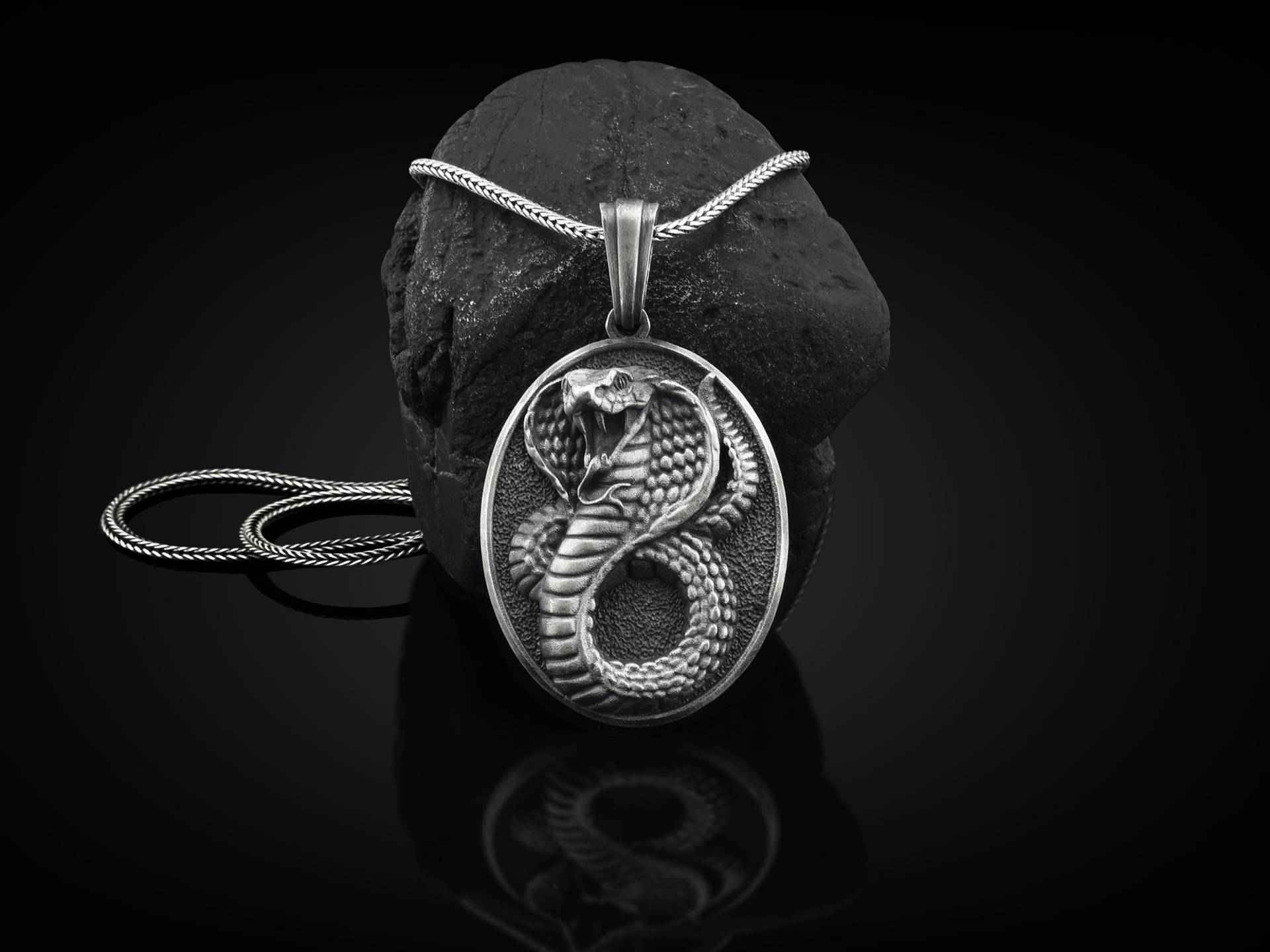 Cobra Handmade Sterling Silber Männer Charm Halskette, Schmuck, Schlange Anhänger, Tier Best Friend Halskette von BySilverStone