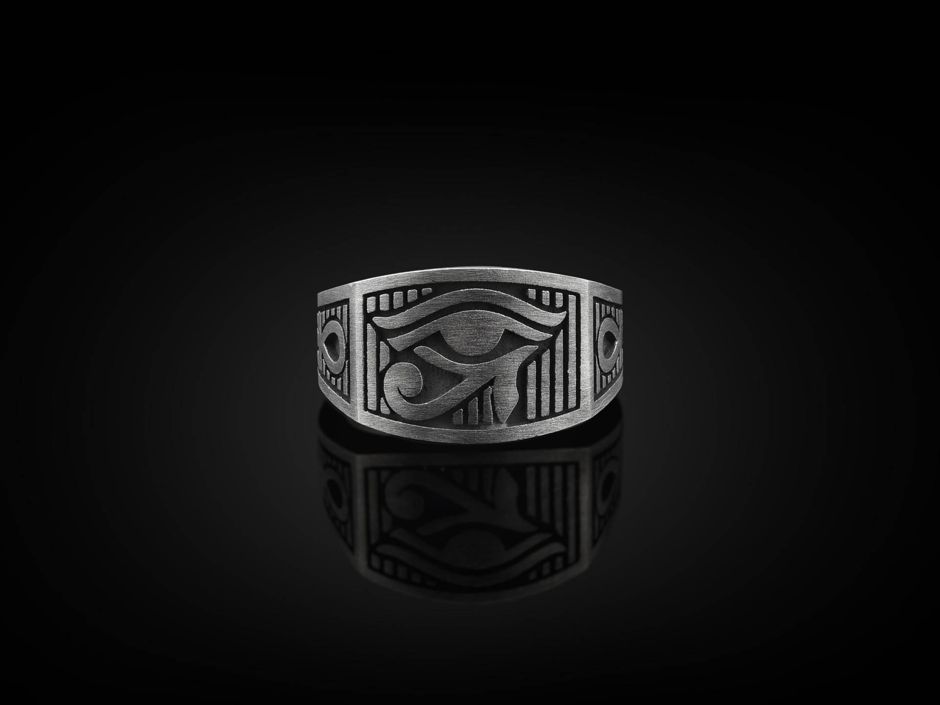 Das Auge Von Horus Und Ankh Handgefertigter Sterling Silber Männer Ring, Schmuck, Altes Ägypten Des Ra Rings von BySilverStone