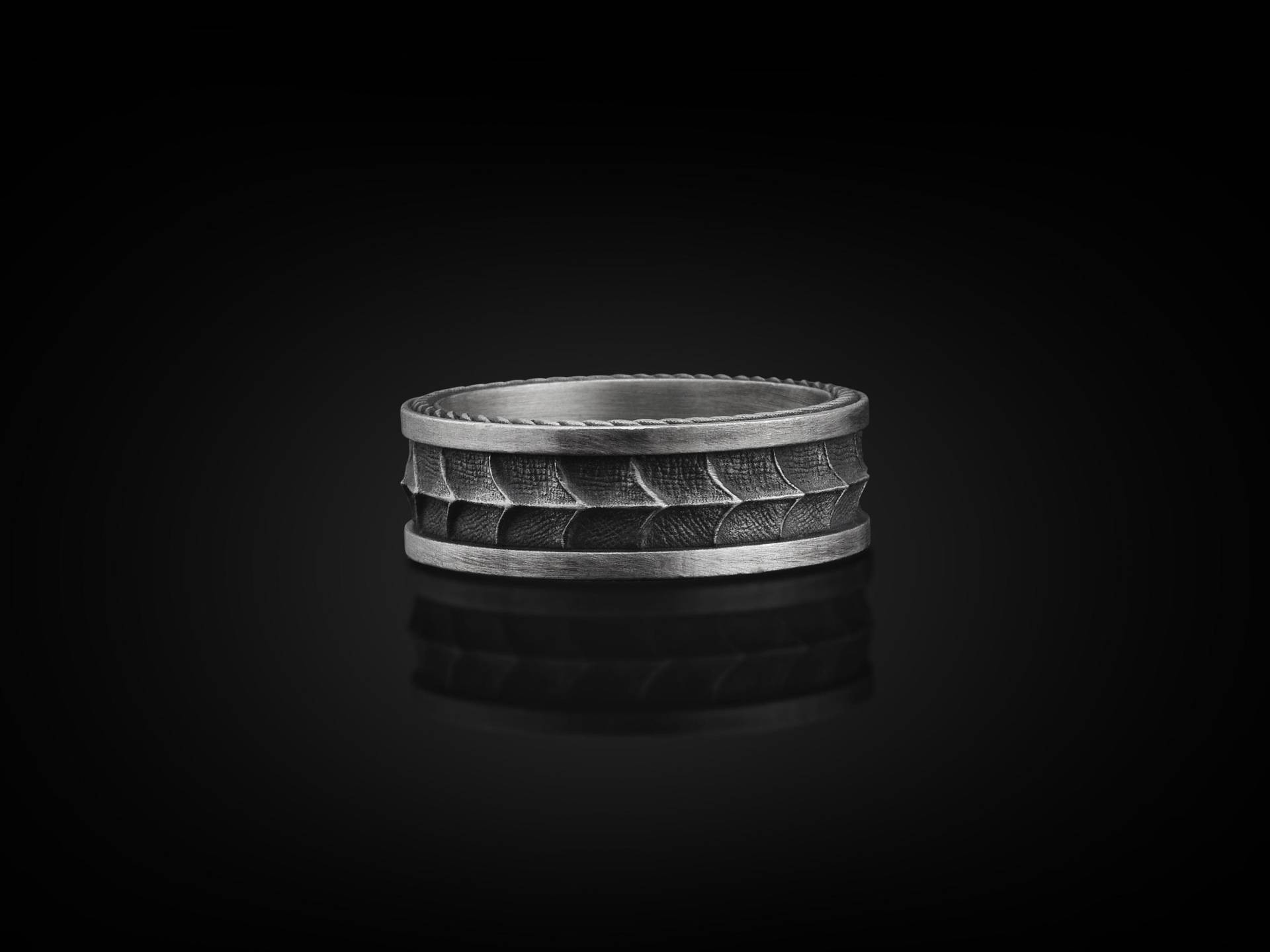 Drachen Stil Handgemachte Sterling Silber Männer Bandring Elegante Ehering Stapelbar Biker Ring, Mythologie Geburtstagsgeschenk von BySilverStone