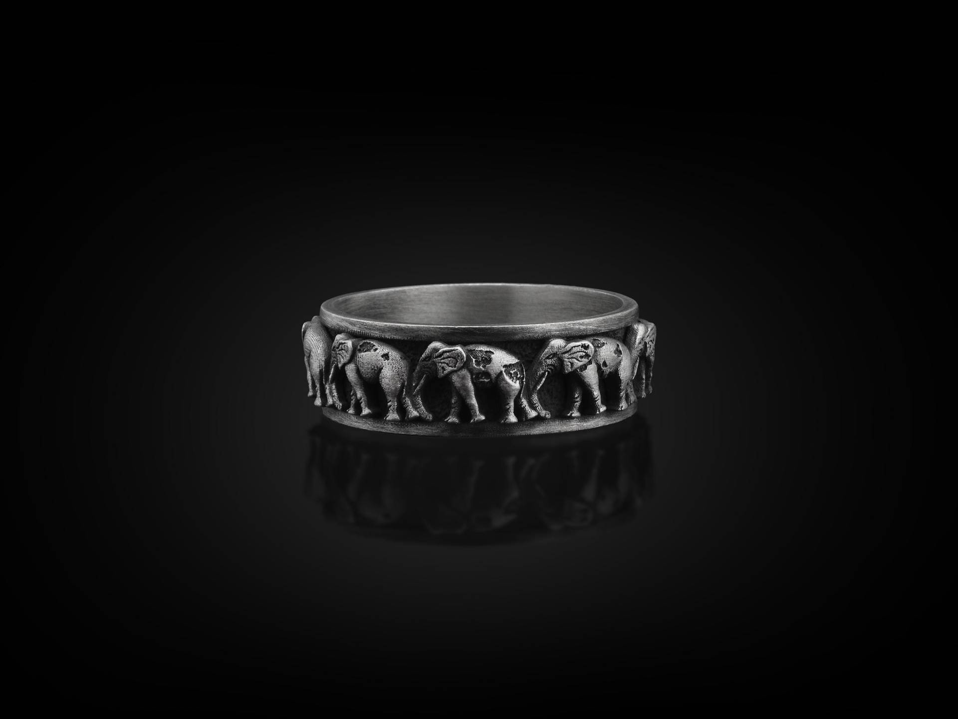 Elefanten Handgemachte Sterling Silber Männer Bandring, Elegante Ehering, Stapeln Tier Ring, Jubiläumsring, Verlobungsring von BySilverStone