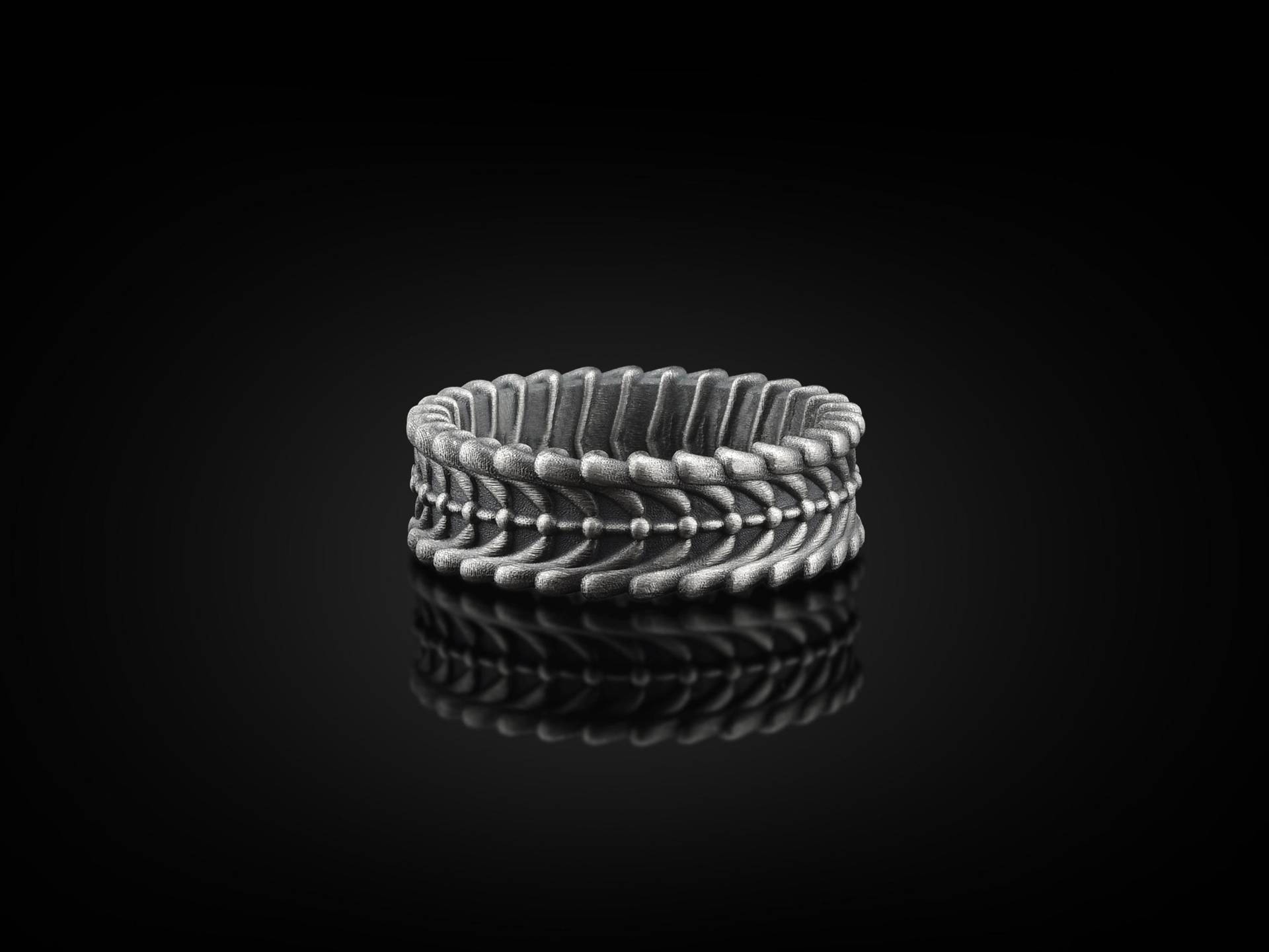 Exklusiver Ring Für Stilvolle Männer, Handgemachtes Stilvolles Sterling Silber Herren Band, Ornament Silberring, Statement-Verlobungsring, Herrenring von BySilverStone