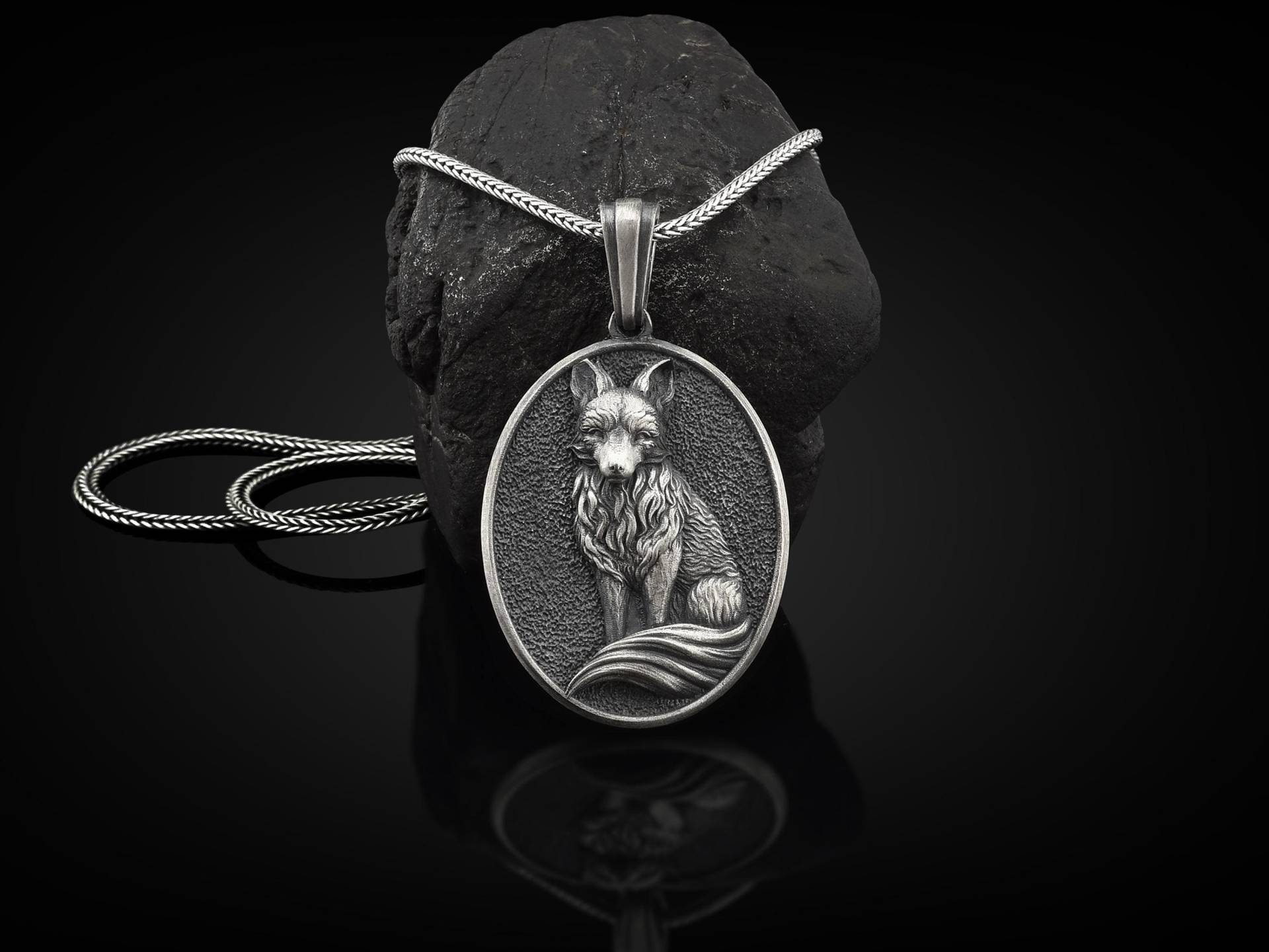 Fox Handgemachte Sterling Silber Männer Charme Halskette, Schmuck, Anhänger, Tier Hund Erinnerungsgeschenk von BySilverStone