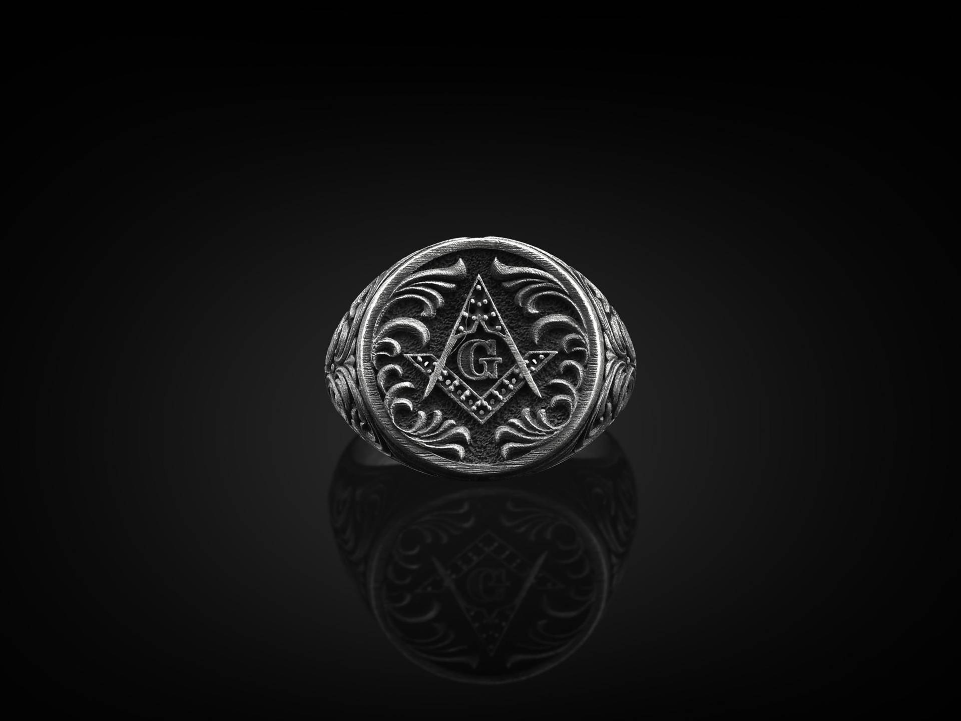 Freimaurer Ring Siegelring, Masonic Ring, Symbol Silber, Schmuck Für Männer von BySilverStone