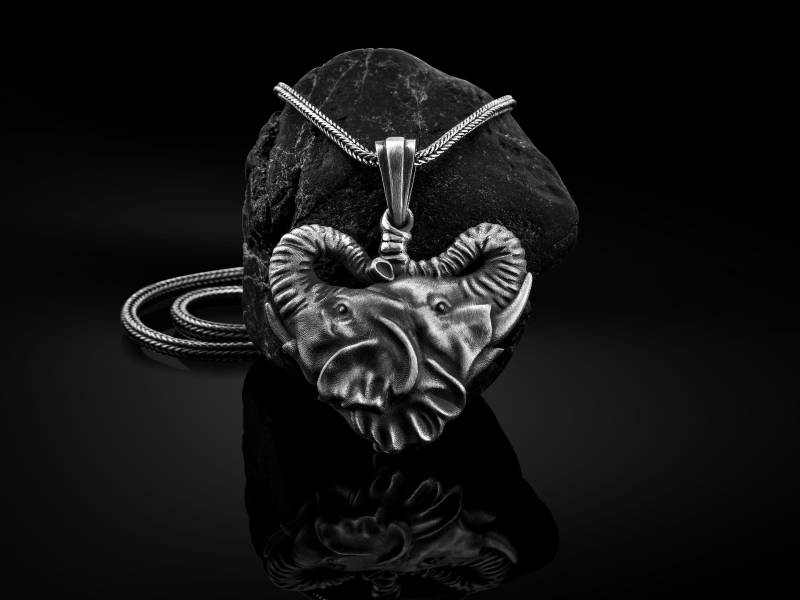 Handgemachte Doppel Elefant Halskette Aus Sterlingsilber, Kopf Männer Halskette, Tier Silber Charm Schmuck, Silberkette Anhänger von BySilverStone