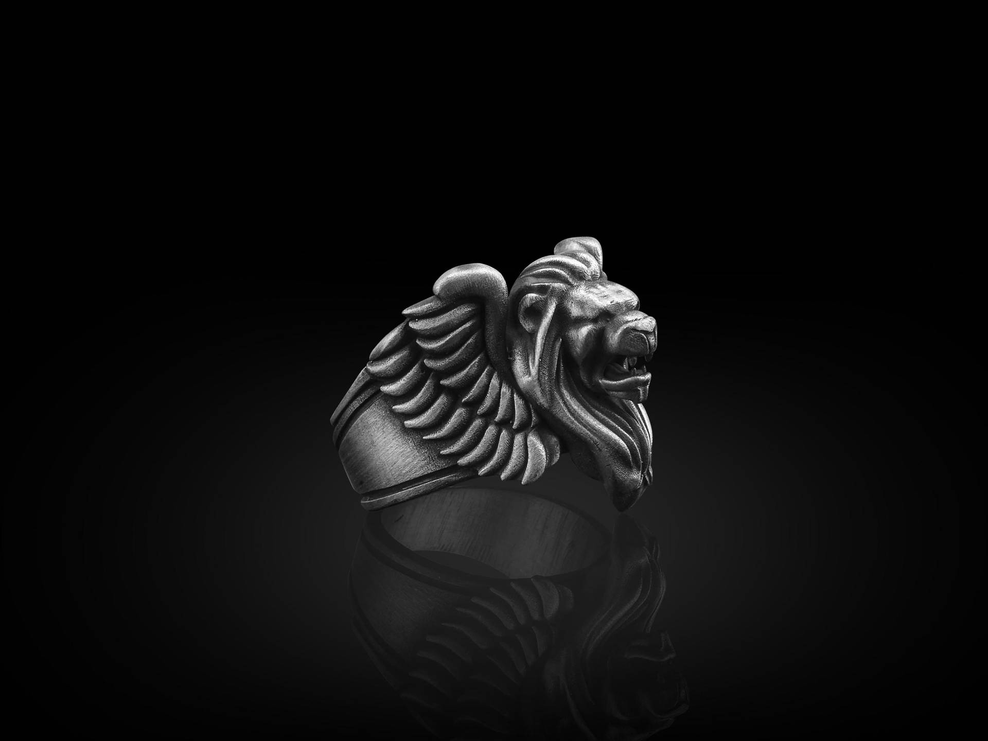 Löwe Von Venedig Sterling Silber Ring Für Männer, Geflügelter Mittelalter Papa, Einzigartiger Sternzeichen Geburtstagsgeschenk von BySilverStone