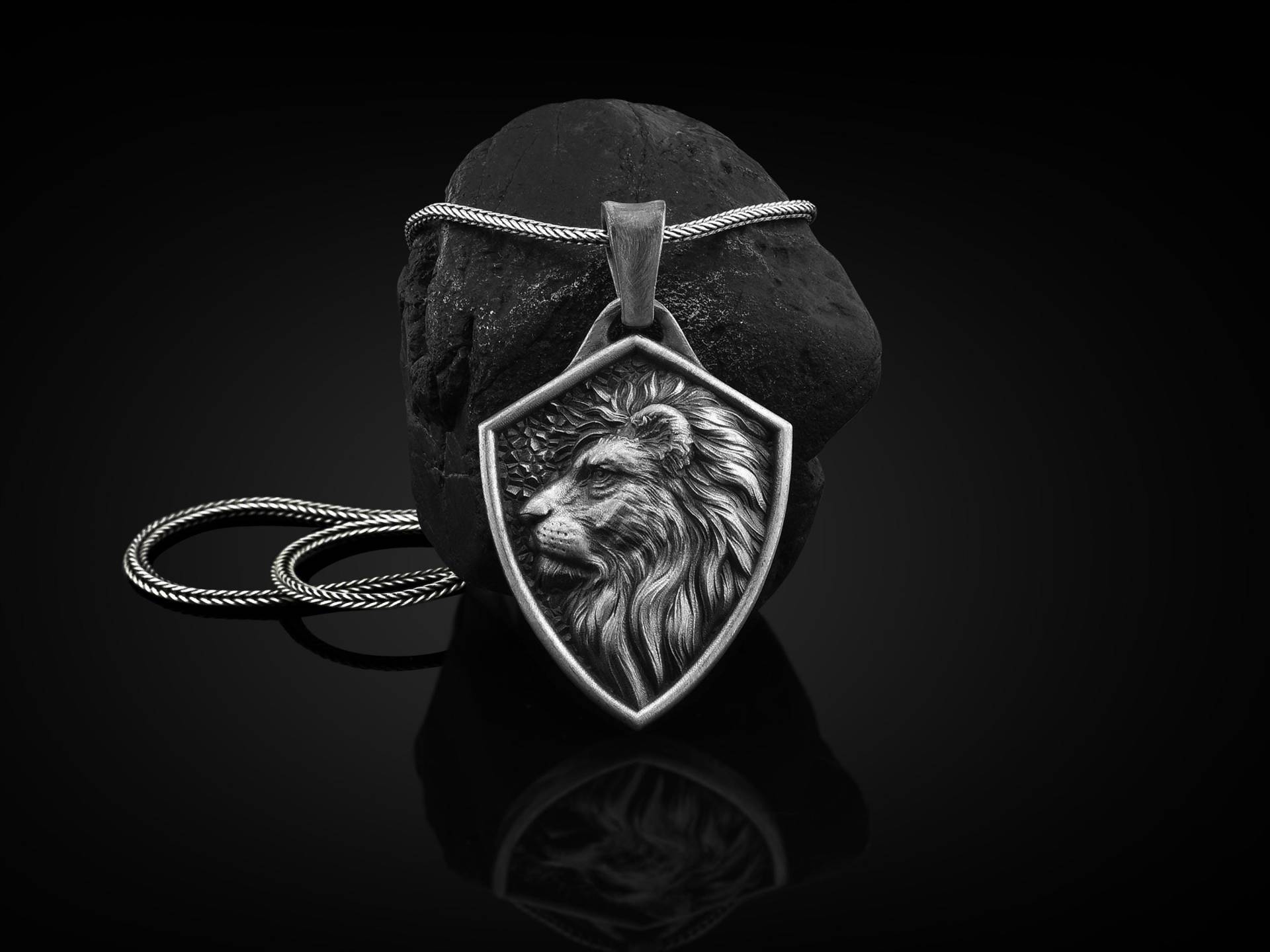 Maned Lion Handgemachte Sterling Silber Männer Charm Halskette, Leo Sternzeichen Schmuck, Anhänger Mit Kette, Tier Halskette von BySilverStone