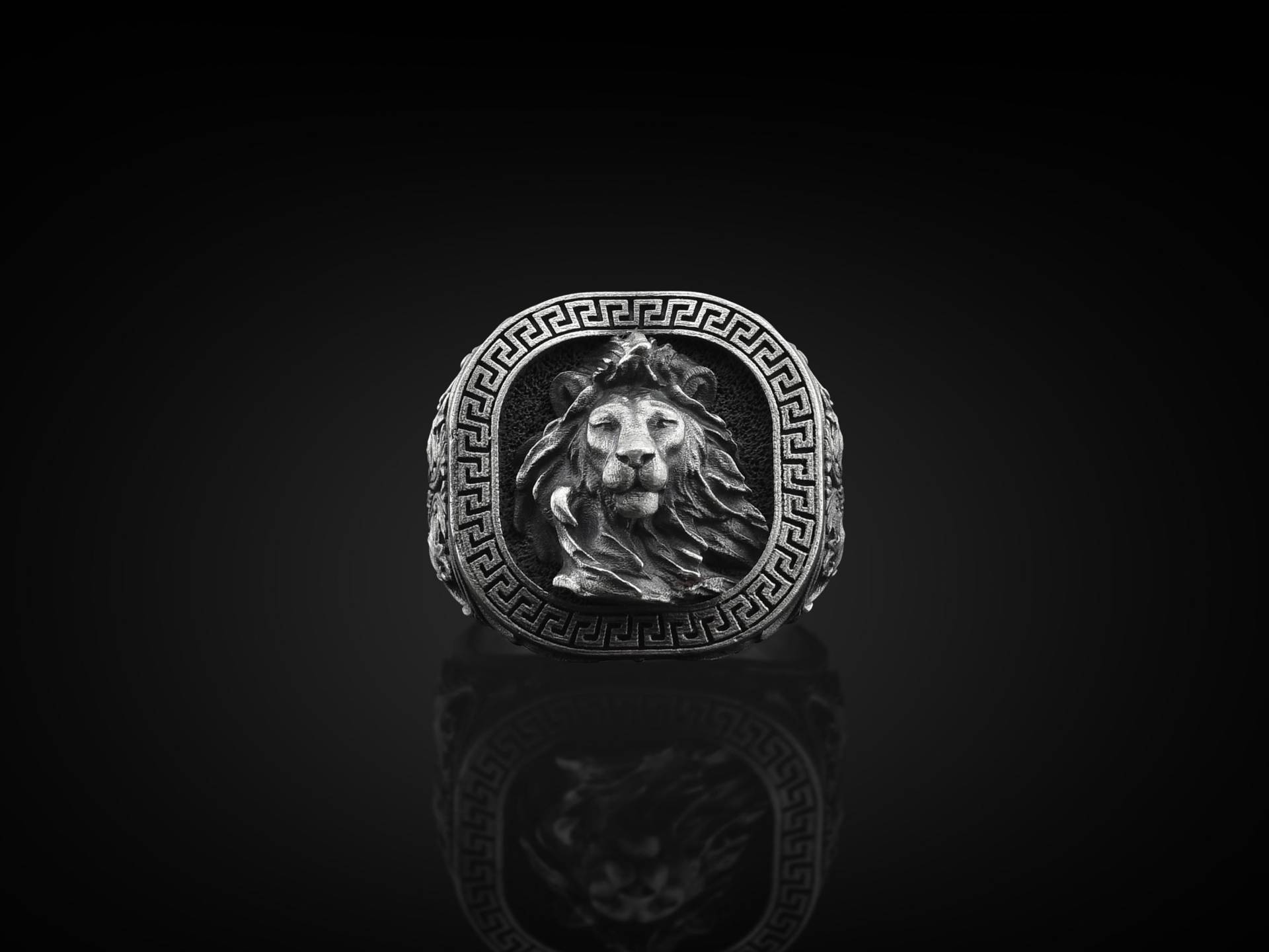 Maned Lion Handgemachte Sterling Silber Männer Siegelring, Löwe Tier Leo Sternzeichen Ring, Astrologie Schmuck von BySilverStone