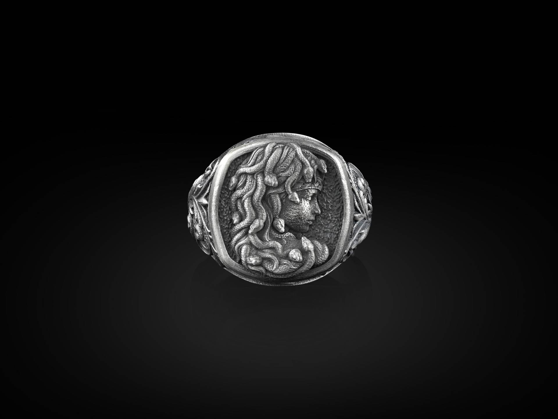 Medusa Kopf Siegelring, Sterling Silber Pinky Ringe Für Frauen, Siegelring Männer, Fern Beziehung Geschenke von BySilverStone