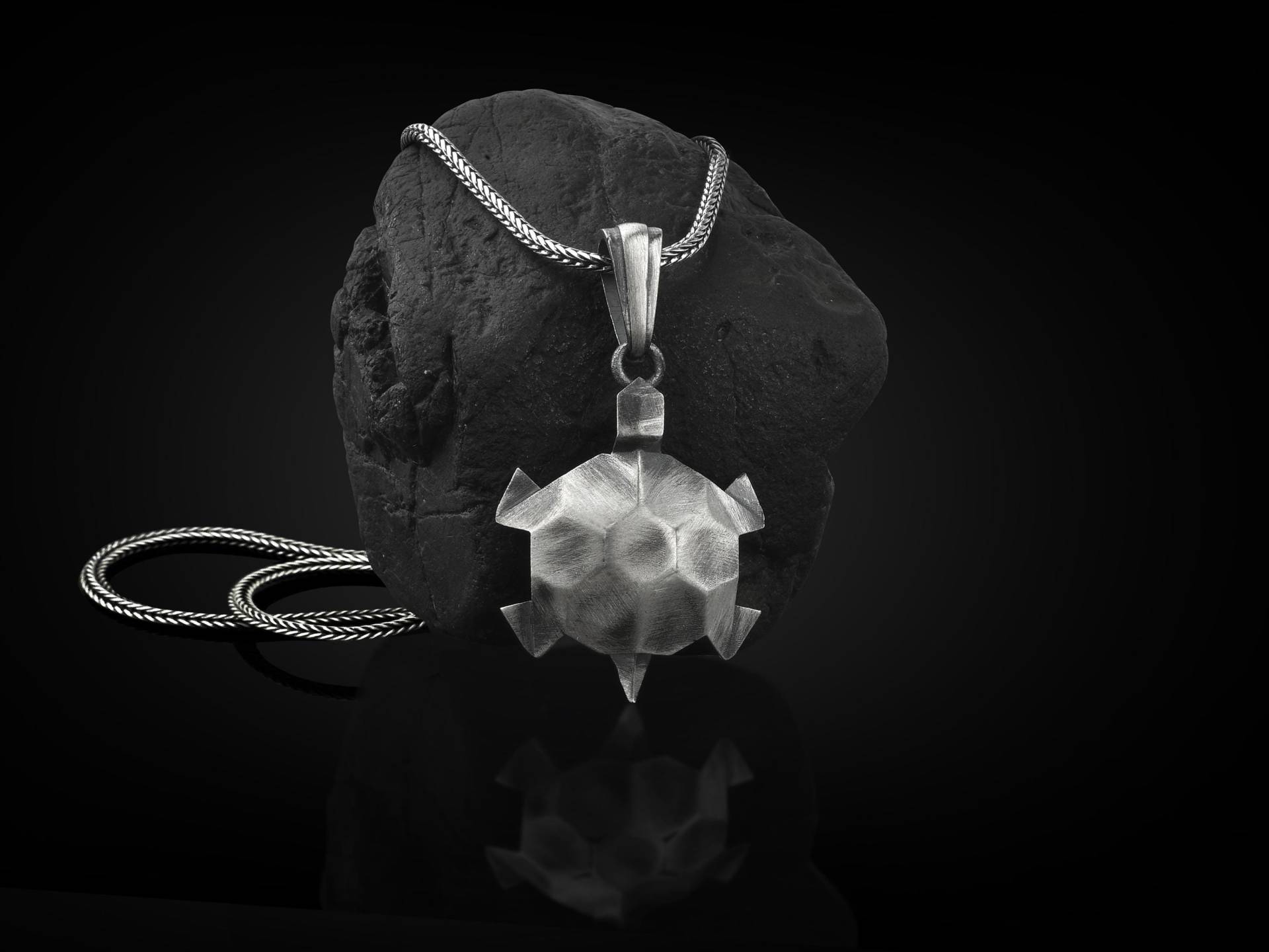 Meeresschildkröte Origami 925 Silber Halskette, Sterling Ocean Schmuck, Schildkröte Herren Familie Anhänger, Trauzeuge Geschenk von BySilverStone