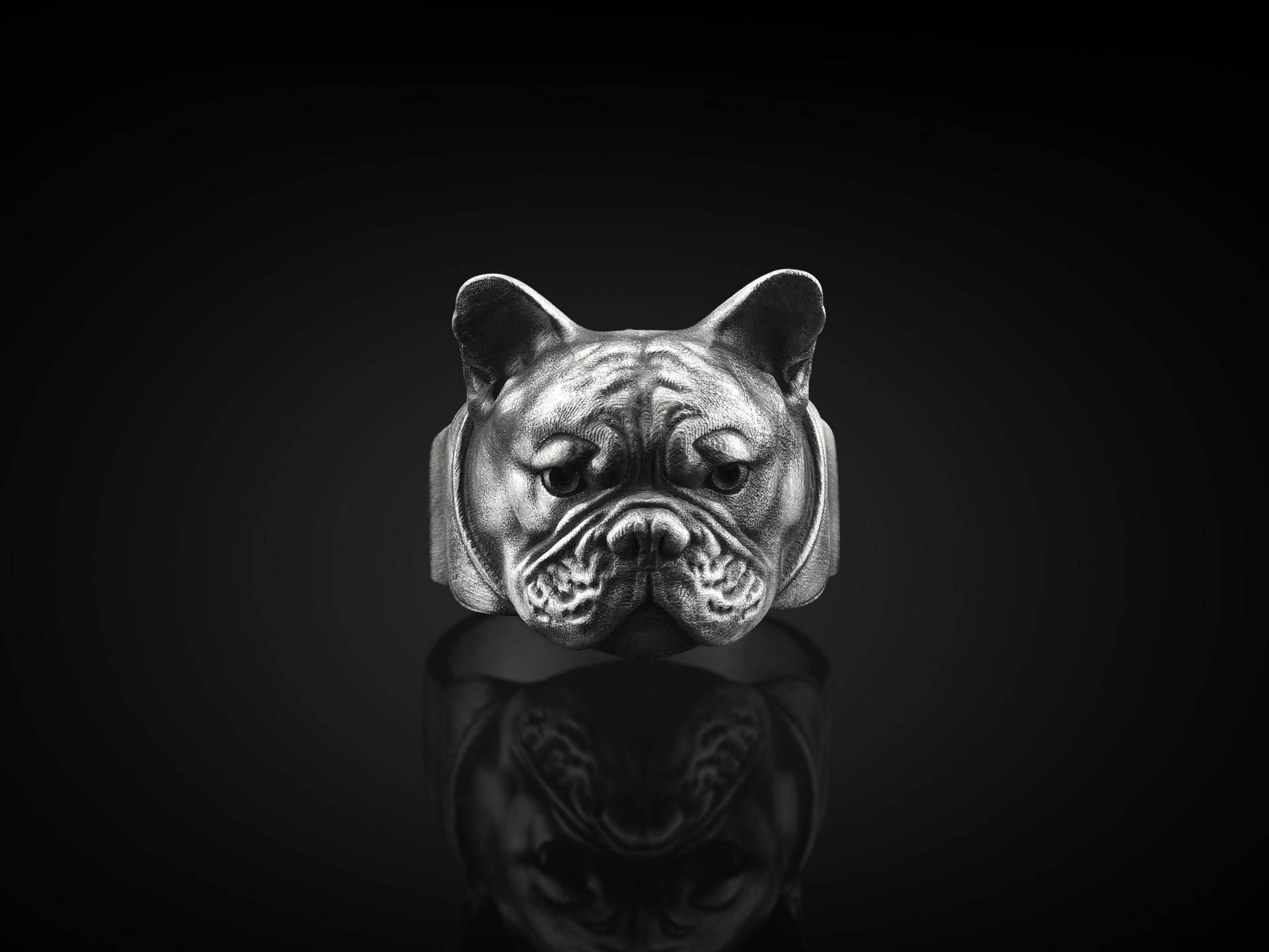 Mops Handgemachte Sterling Silber Herrenring Für Hunde-Liebhaber, Tier Biker Ring Freund, Coole Herrenmode Sohn von BySilverStone