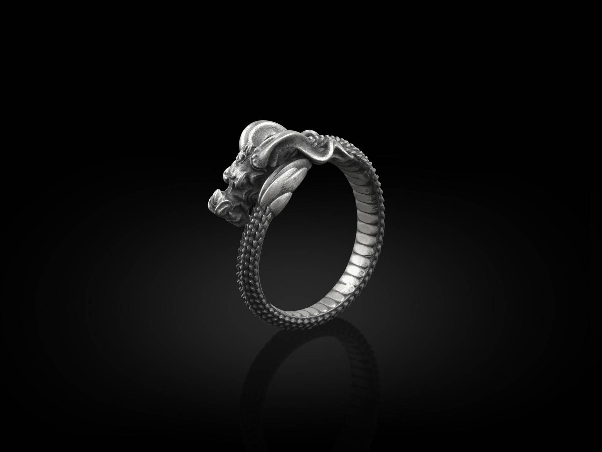 Ouroboros Drachen 925 Silber Ring, Sterling Mythologie Schmuck, Fantasy Viel Glück Antiker Zierlicher Gedenkgeschenk von BySilverStone