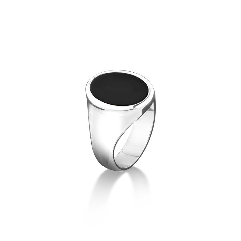 Oval Geschnittener Schwarzer Onyx-Ring in Sterlingsilber, Statement-Onyxring Für Männer, Einzigartiger Herrenring Geschenk von BySilverStone