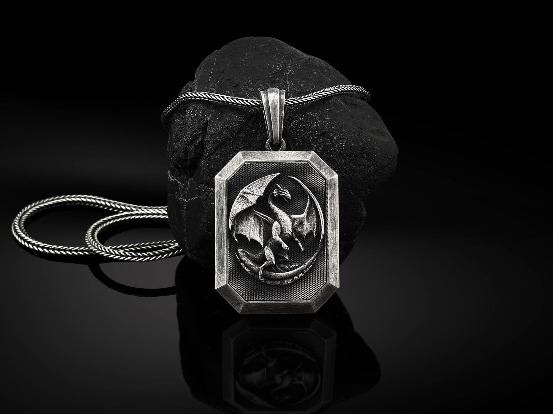 Personalisierte Drachen Halskette Für Männer in Sterling Silber, Geflügelte Drache Charm, Charm Anhänger, Unisex Geschenk Ehemann von BySilverStone