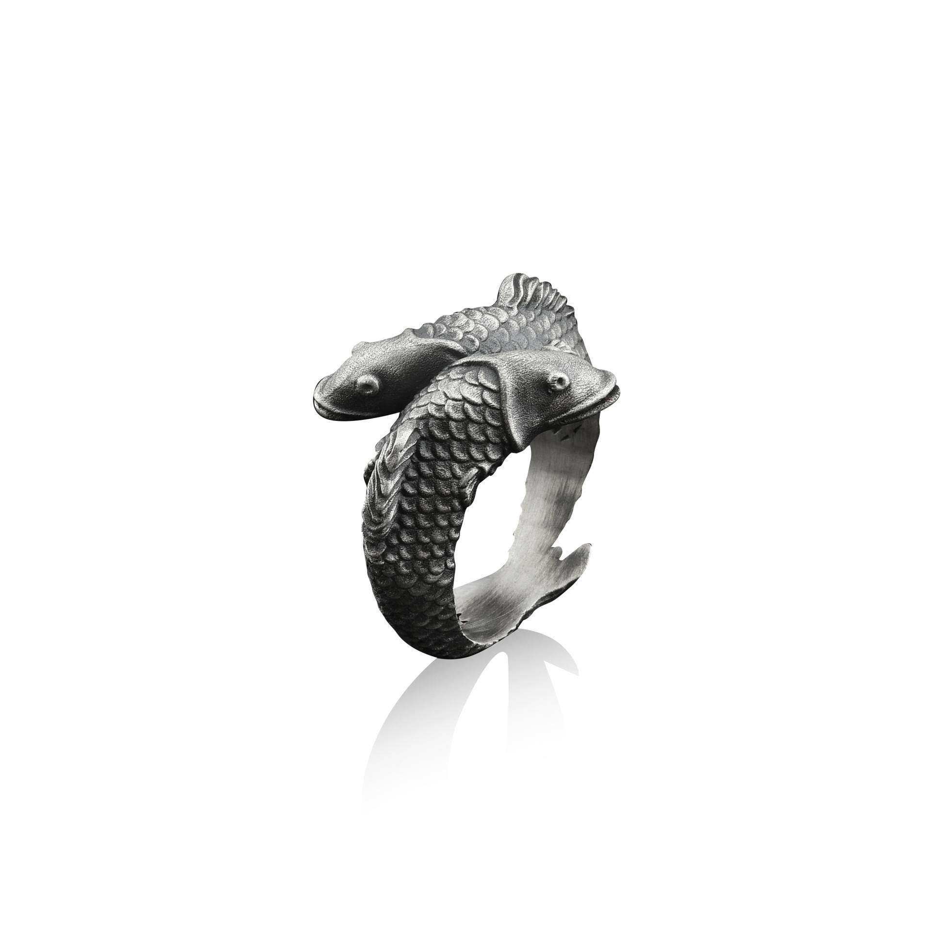 Pisces Fisch Handgemachte Sterling Silber Männer Ring, Siegelring, Sternzeichen Astrologie Schmuck von BySilverStone