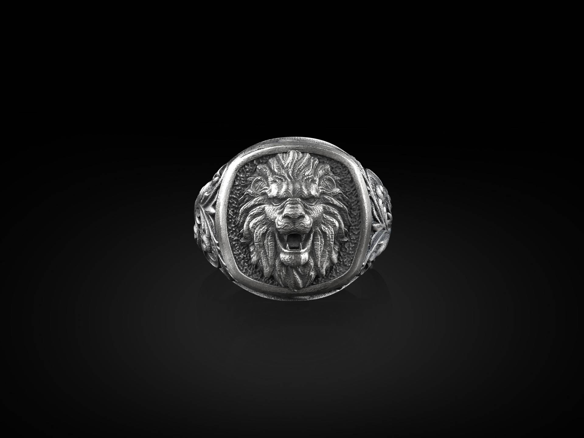 Roaring Lion Quadrat Siegelring, Sterling Silber Herren Ringe, Leo Sternzeichen Geschenke Für Frauen, Horoskop Schmuck, Astrologie Siegelringe von BySilverStone