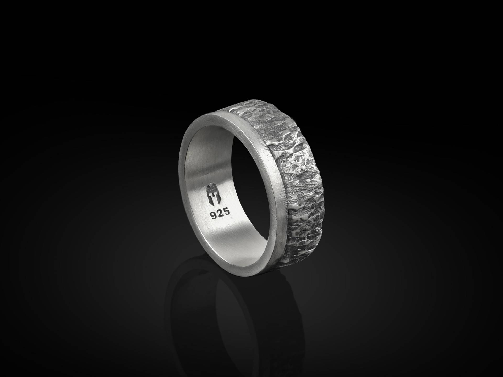 Rock Surface 925 Silber Wolfram Band, Sterling Männer Ehering, Verlobungsring, Hochzeitsschmuck, Trauzeugen Geschenk von BySilverStone