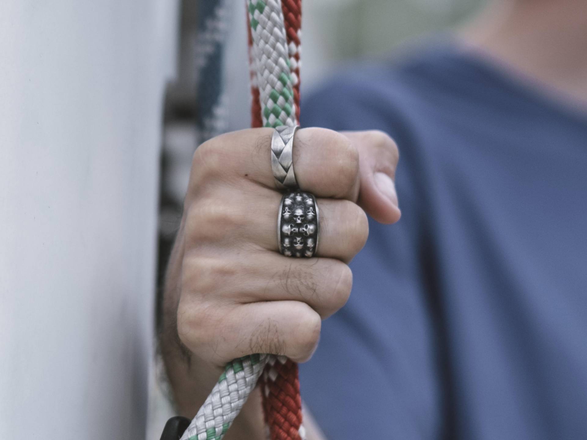 Schädel Sterling Silber Herren Biker Ring, Köpfe Gothic Punk Schmuck, Ring Für Männer von BySilverStone