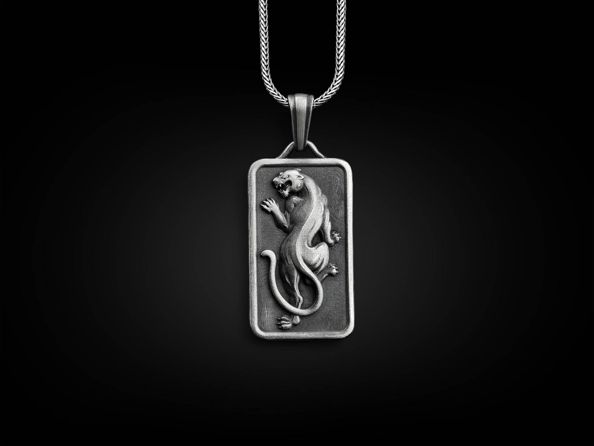 Schwarzer Panther Kundengerechte Halskette, Sterlingsilber-Tierhalskette, Personalisierte Jaguar-Halskette, Katzenschmuck, Erinnerungsgeschenk von BySilverStone