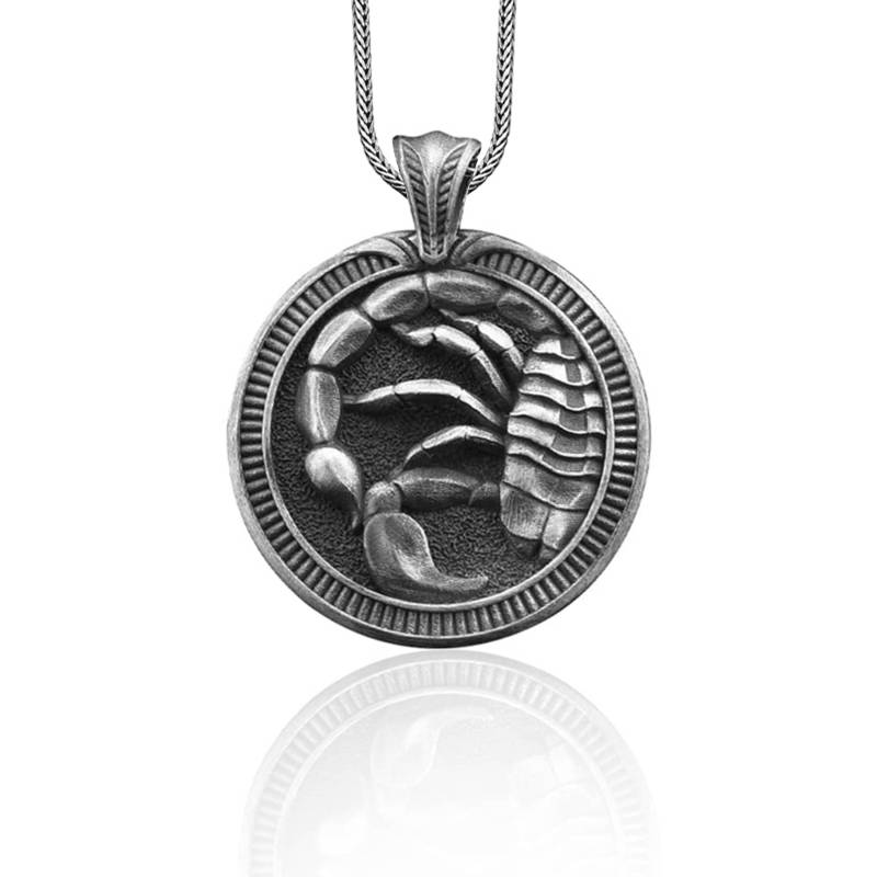 Skorpion Handgemachte Sterling Silber Charm Halskette, Sternzeichen Schmuck, Astrologie Anhänger, Horoskop Geburtstagsgeschenk von BySilverStone