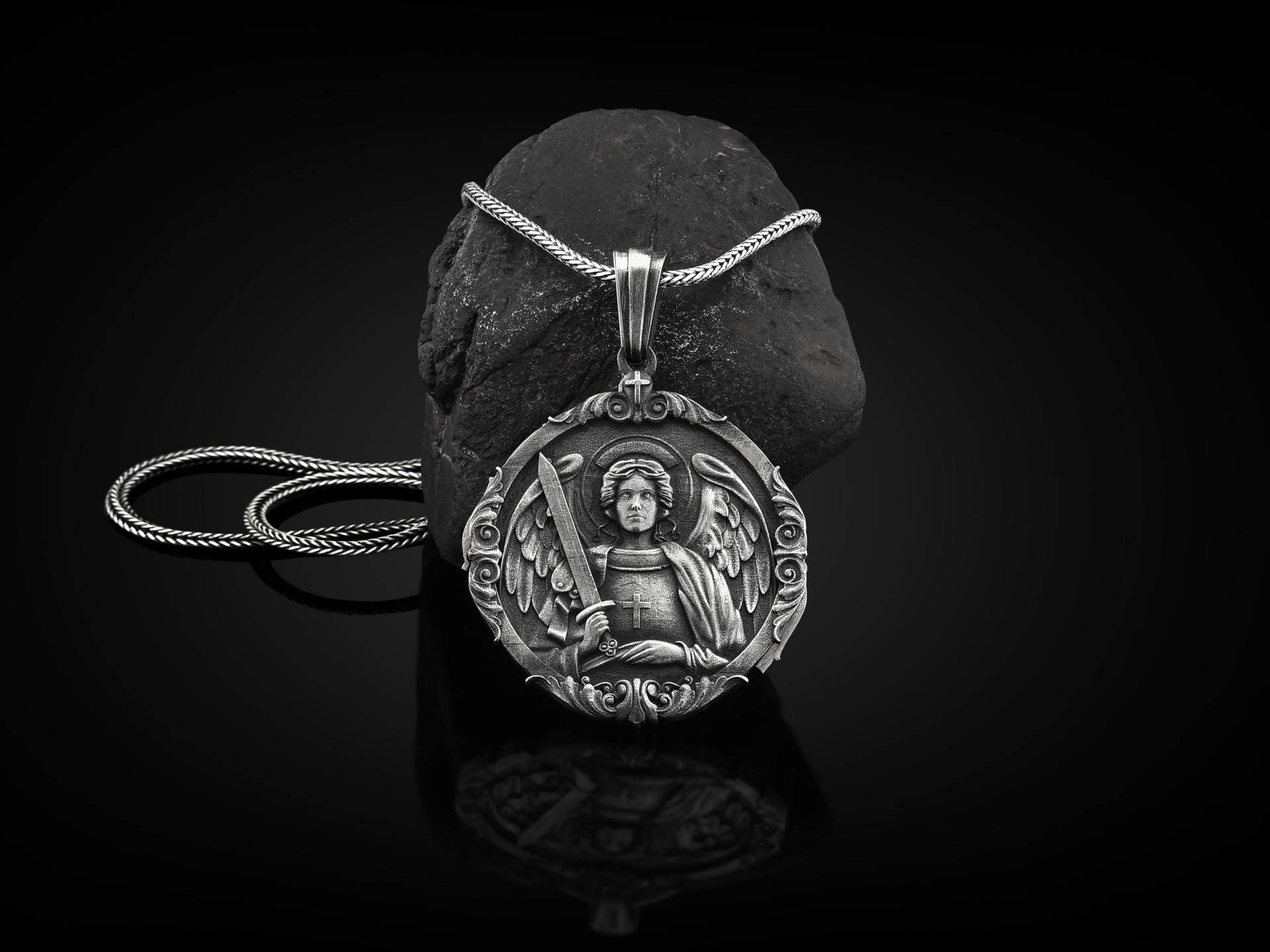 St Michael Handmade Der Erzengel Sterling Silber Männer Charm Halskette, Anhänger, Cristian Schmuck, Christian Halskette von BySilverStone