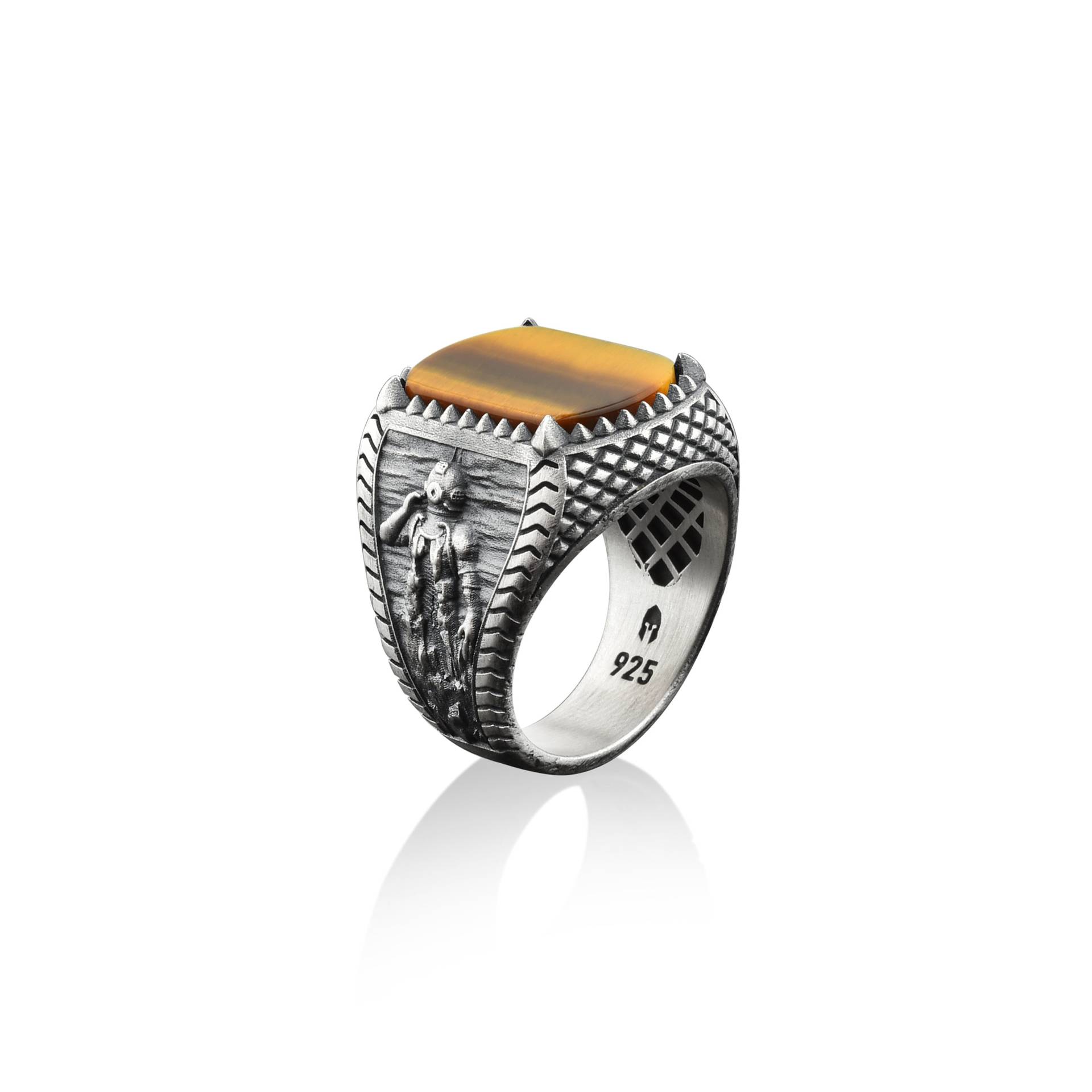 Tauchen Silber Tigerauge Ring, Sterling Schmuck, Edelstein Mann Ozean Meer Erinnerung Geschenk, Ringe von BySilverStone