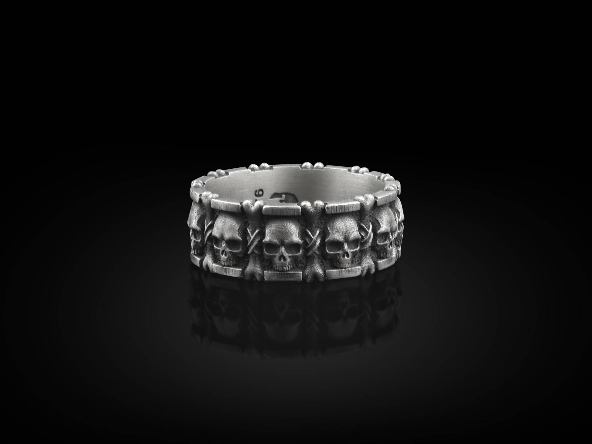 Totenkopf Und Knochen 925 Silber Herren Ring, Sterling Gothic Freund Bester Schmuck, Geschenk Für von BySilverStone