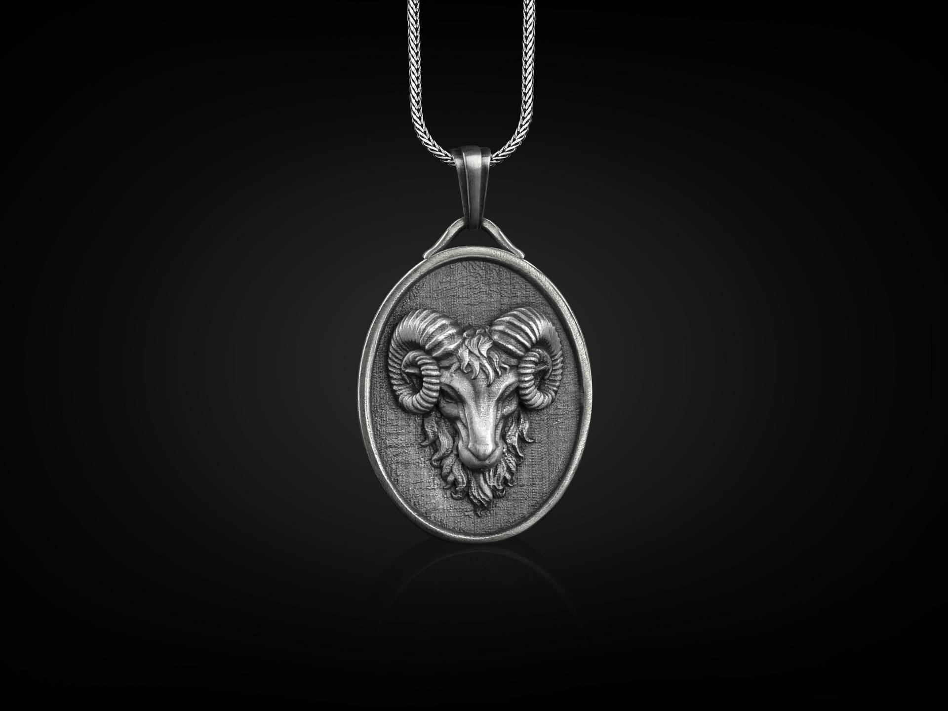 Widderkopf Charm Halskette Aus Sterling Silber, Personalisierte Tierliebhaber Für Mama, Widder Sternzeichen von BySilverStone