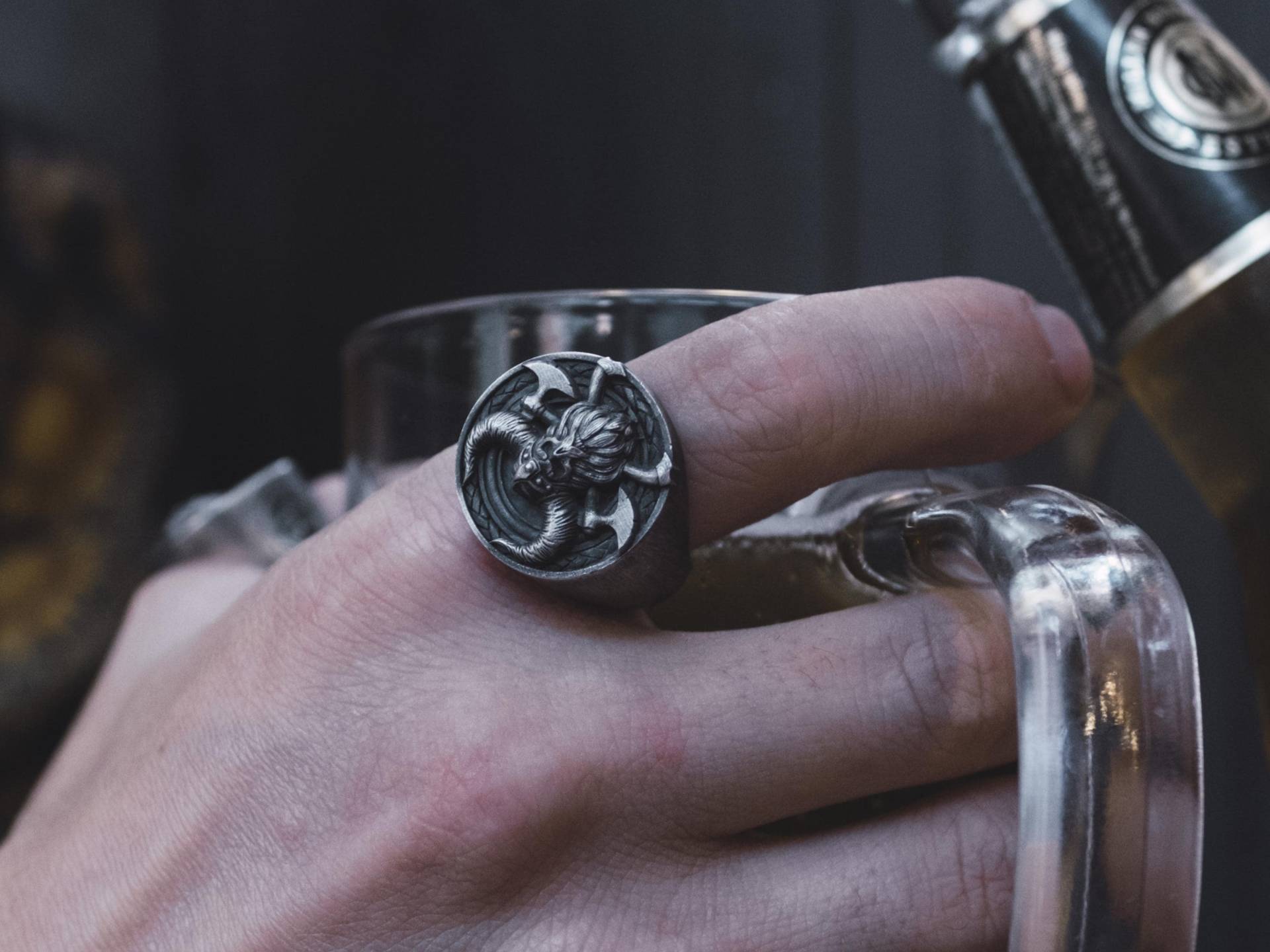 Wikinger Thor Ring Siegelring, Sterling Silber Herren Schmuck, Siegelring Für Männer, Männer von BySilverStone