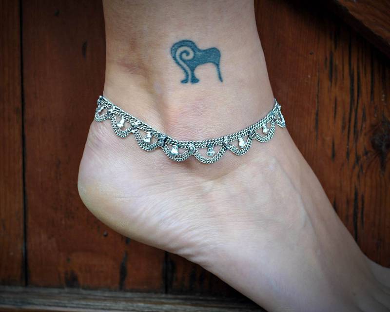 Boho Silber Fußkettchen Armbänder - Viking Style Hippie Chic Fuß Armband von BySinuhe