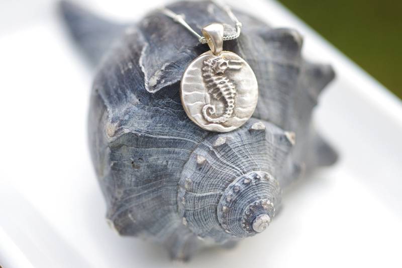 Feine Silberkette Seepferdchen - Natur Leben Im Meer Nautik Beach Schmuck von ByTheSeashoreDecor