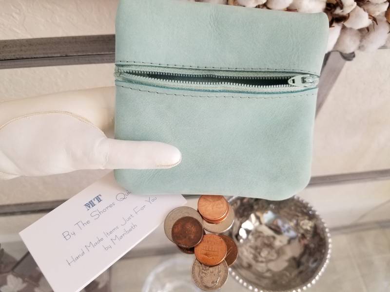 Robins Egg Blau Reißverschluss Geldbörse, Zu Halten Artikel Sicher, Tragen Sie Bargeld, Kreditkarten/Debitkarten Ändern, Auch Kleine von ByTheShoresDesigns