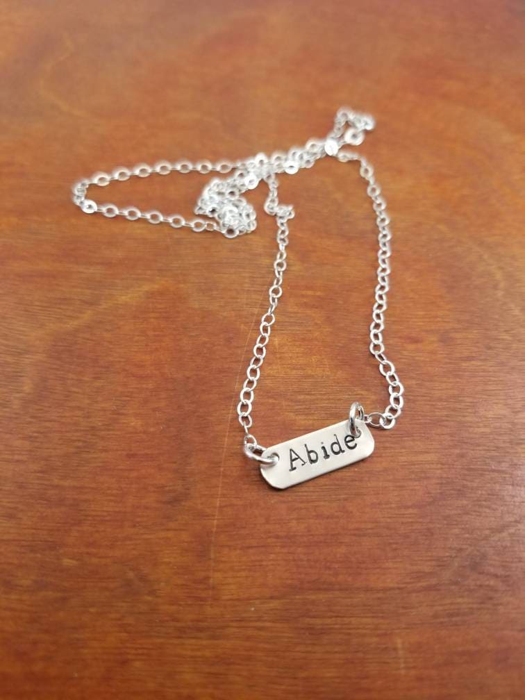 Inspirierende Christliche Halskette, Abidee, Christliches Geschenk, Sterling Silber Bar Glaube Schmuck, Konfirmation Geschenk von ByalittlebitofFaith