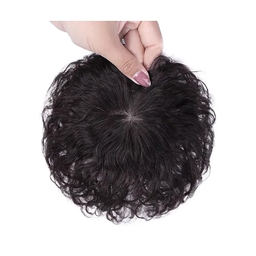 Schön Haarspange for Frauen, unsichtbares Toupet, dünner werdendes Haar, Perücken-Haarteil, dicke obere Haarteile for Halloween, Dating Echte Perücke (Color : Black) von BybAgs