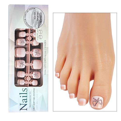 Elegante 120-teilige Zehennägel Mit Französischer Spitze Für Frauen Und Mädchen Vollständige Abdeckung Gefälschte Zehennägel Dauerhaftes Tragen Modische Zehennagelverbesserung von Bydezcon