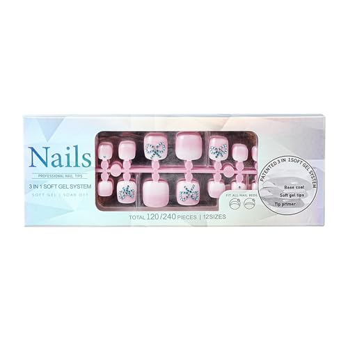 Elegante 120-teilige Zehennägel Mit Französischer Spitze Für Frauen Und Mädchen Vollständige Abdeckung Gefälschte Zehennägel Dauerhaftes Tragen Modische Zehennagelverbesserung von Bydezcon