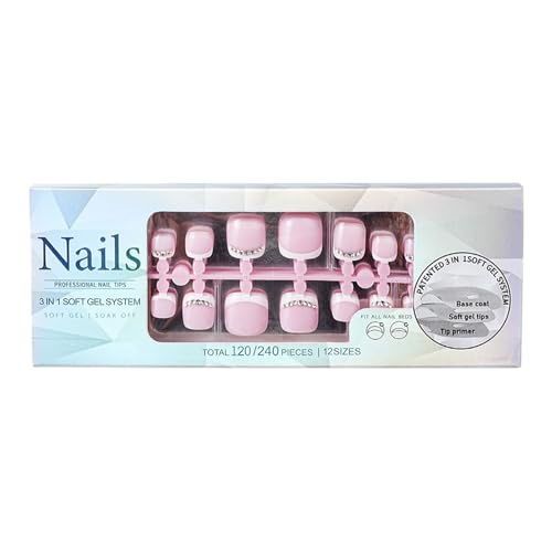 Elegante 120-teilige Zehennägel Mit Französischer Spitze Für Frauen Und Mädchen Vollständige Abdeckung Gefälschte Zehennägel Dauerhaftes Tragen Modische Zehennagelverbesserung von Bydezcon