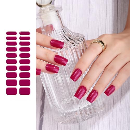 Halbgehärtete Gel Nagellack Aufkleber Einfarbige Nagelstreifen Wasserfest Selbstklebend Vollständig Umwickelt Gel Nagelkunst Aufkleber Abziehbilder von Bydezcon