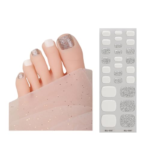 Zehennagel Aufkleber Halbgehärtete Gel Zehennagelstreifen Einfarbig Zehennagel Lackstreifen Zehennagel Wraps Zehennagel Kunst Dekoration von Bydezcon