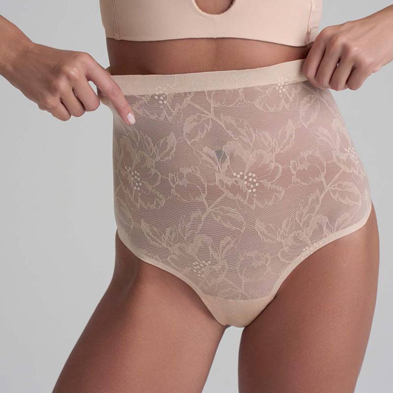 Bye Bra Lacy High Waist Shaping String, Beige, Größe: M, Damen von Bye Bra