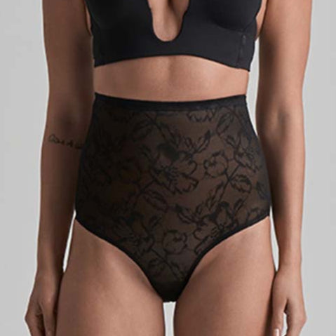 Bye Bra Lacy High Waist Shaping maxi Slip, Schwarz, Größe: L, Damen von Bye Bra