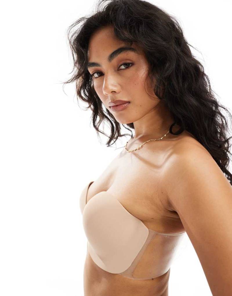 Bye Bra - Trägerloser und rückenfreier Klebe-BH in Beige mit transparenten Seitenflügeln-Neutral von Bye Bra
