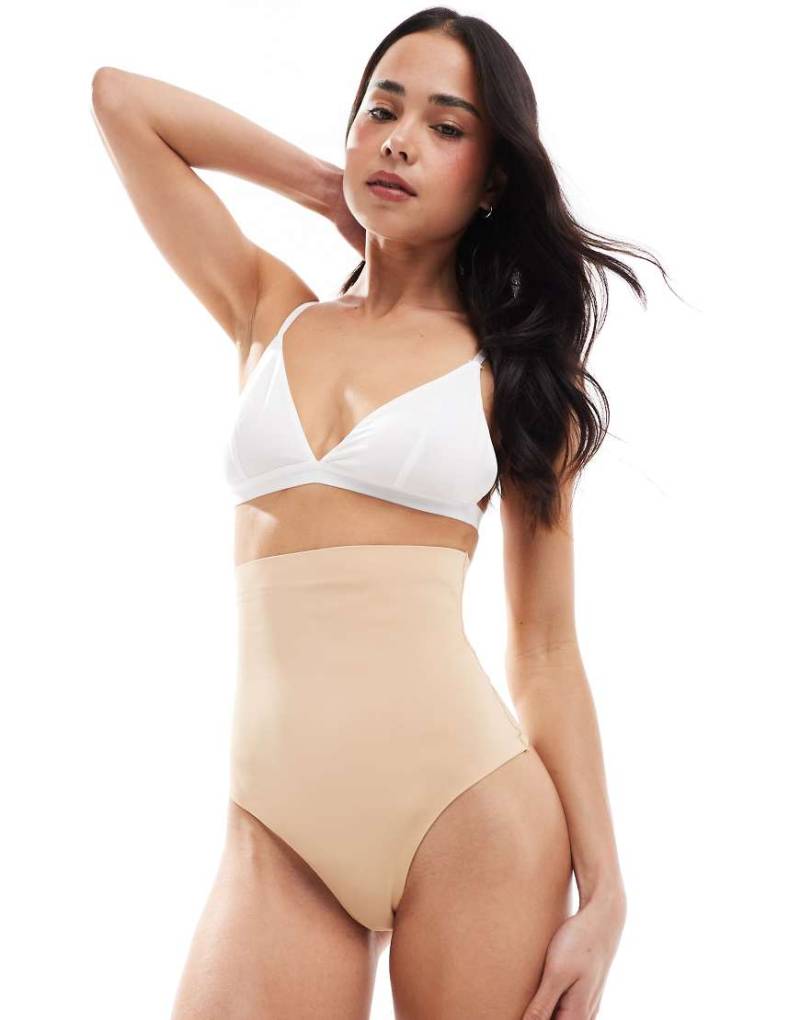 Bye Bra - Unsichtbarer, formender Tanga in Beige mit hohem Bund-Neutral von Bye Bra