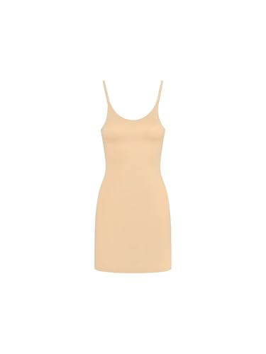 Bye Bra Unsichtbares körperformendes Unterkleid, Ganzunterrock zur leichten Bauchkontrolle, Nahtlose Shapewear, Bodydress Unterkleid mit verstellbaren Trägern, Hautfarbe und Schwarz, S-XL von Bye Bra